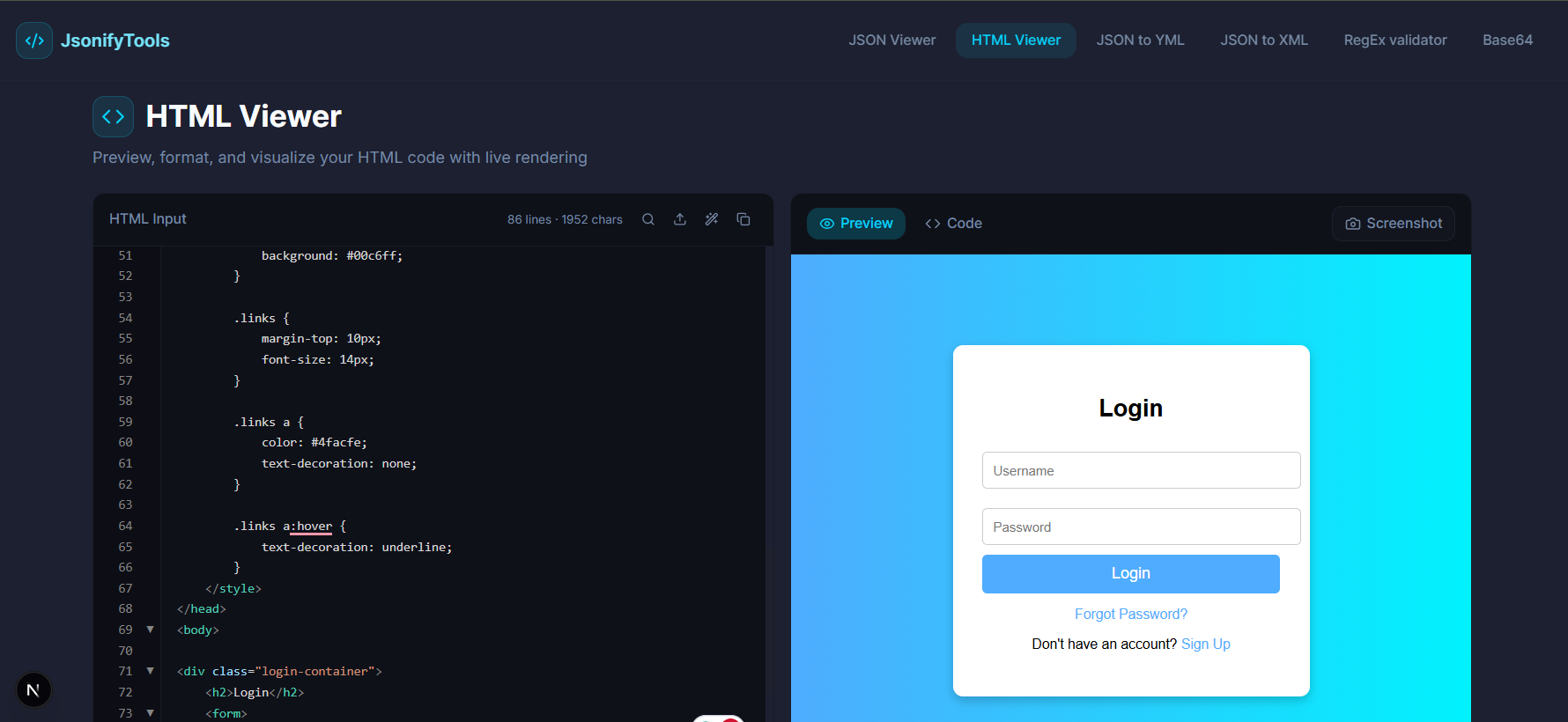 HTML Viewer Online - Preview, Format & Beautify HTML Code